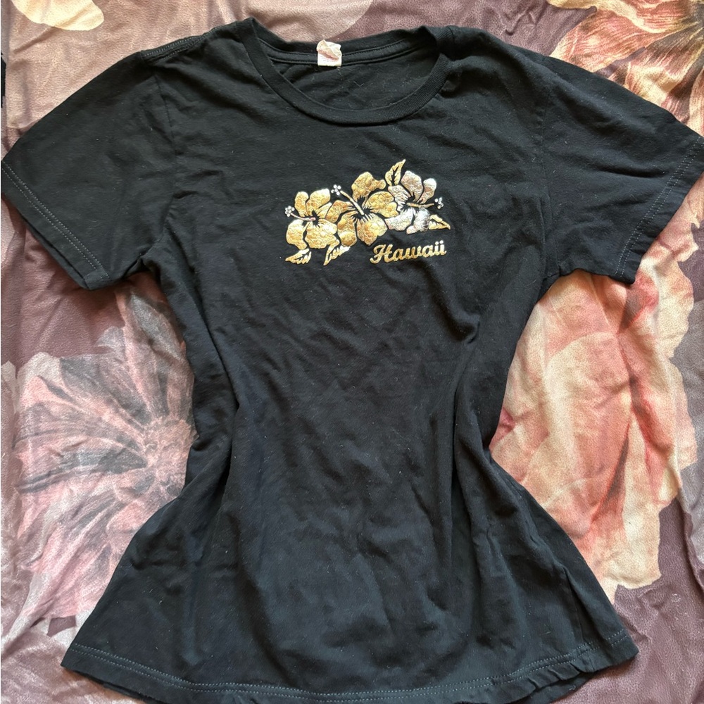 Hawaii Black Floral Women's Top - Picture 6 of 7